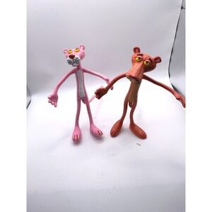 Pink Panther PVC Figure Lot Fair Vintage 1980s Jesco Bully West Germany 2pc